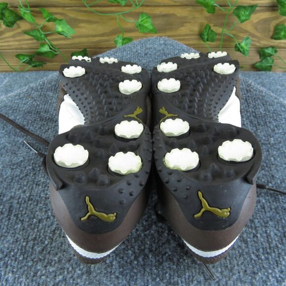 PUMA Men's Golf‎ Wingtip Cleat Sneaker Brown Leather Size 9M Gently Used 2025 - Picture 5 of 6